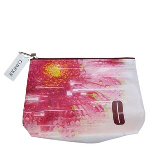 Clinique Pink and White Cosmetic Bag